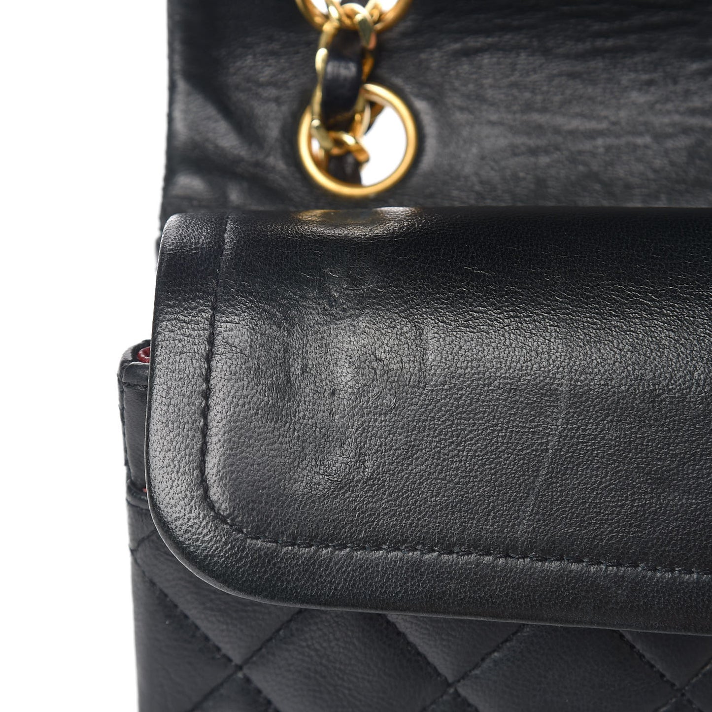 Lambskin Quilted Small Double Flap Black