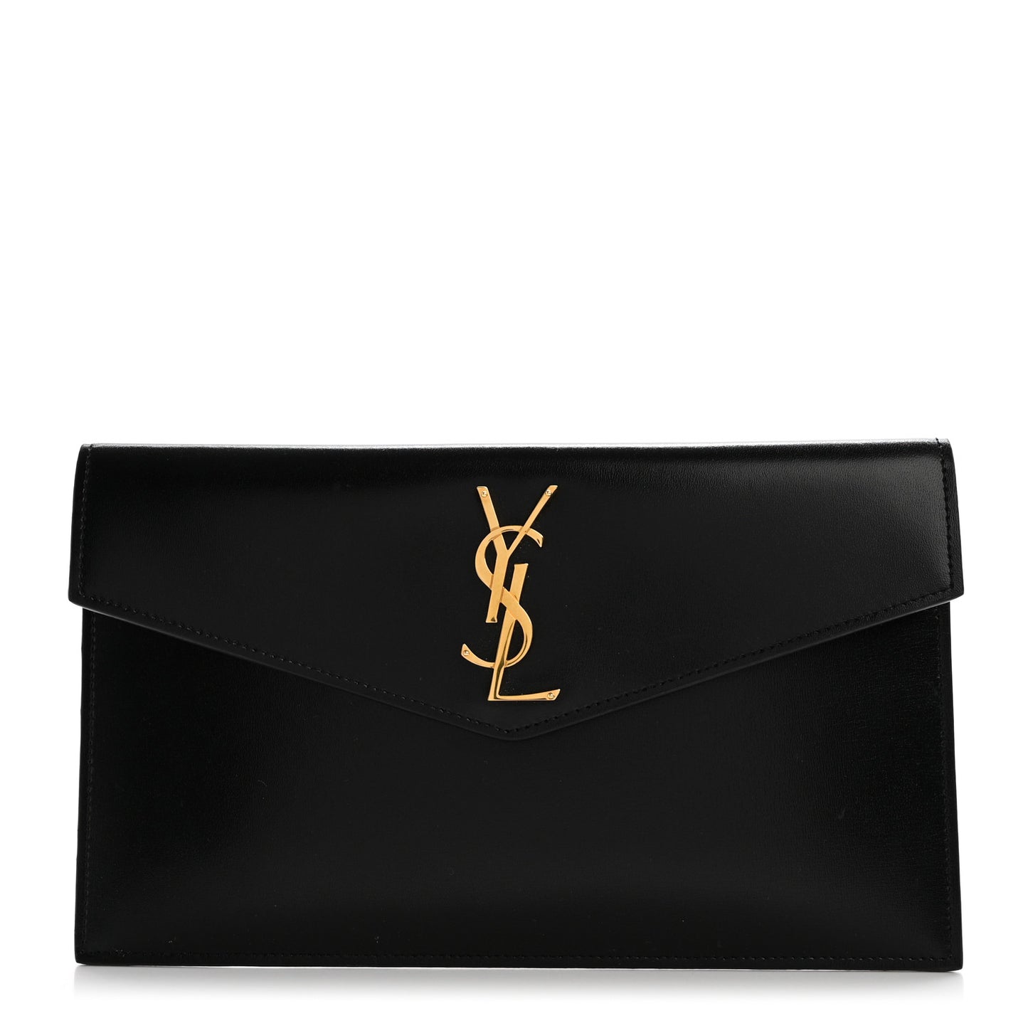 Smooth Shiny Calfskin Uptown Pouch Black