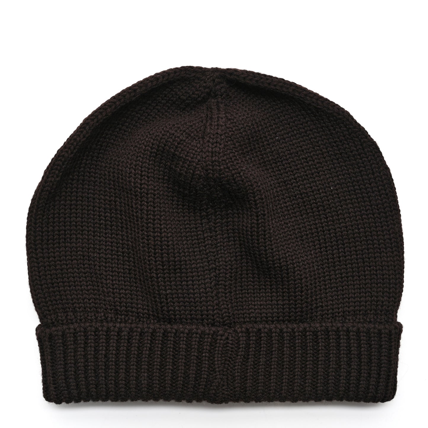 Wool Knit Beanie Dark Brown