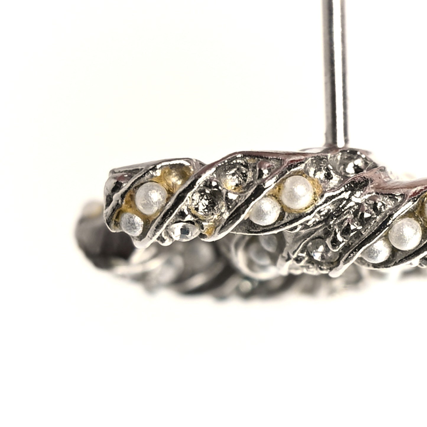 Crystal Twisted CC Earrings Silver