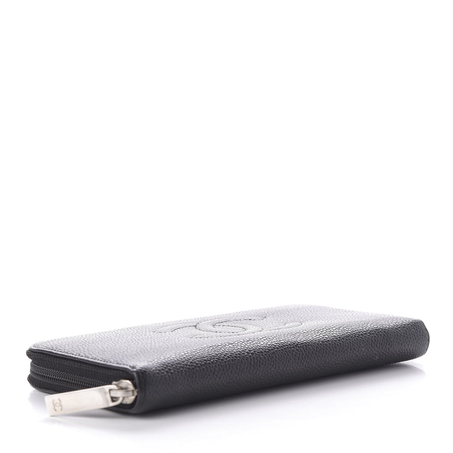 Caviar Timeless CC Large Gusset Zip Around Wallet Black