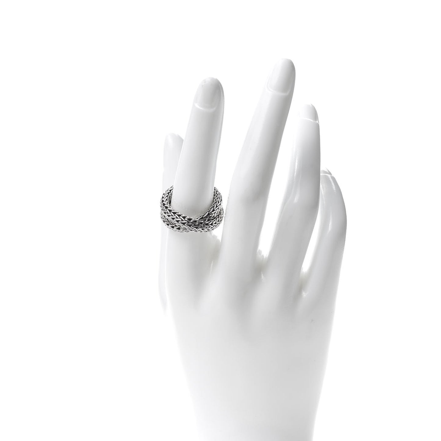 Sterling Silver Classic Chain Crossover Ring 57 8
