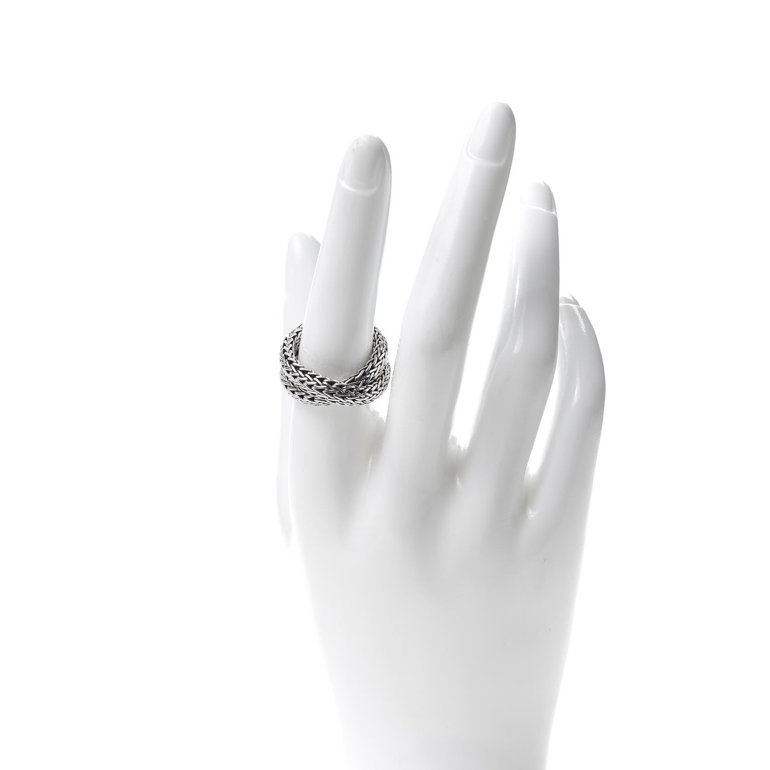 John Hardy Sterling Silver Classic Chain Crossover Ring 57 8 2 of 4