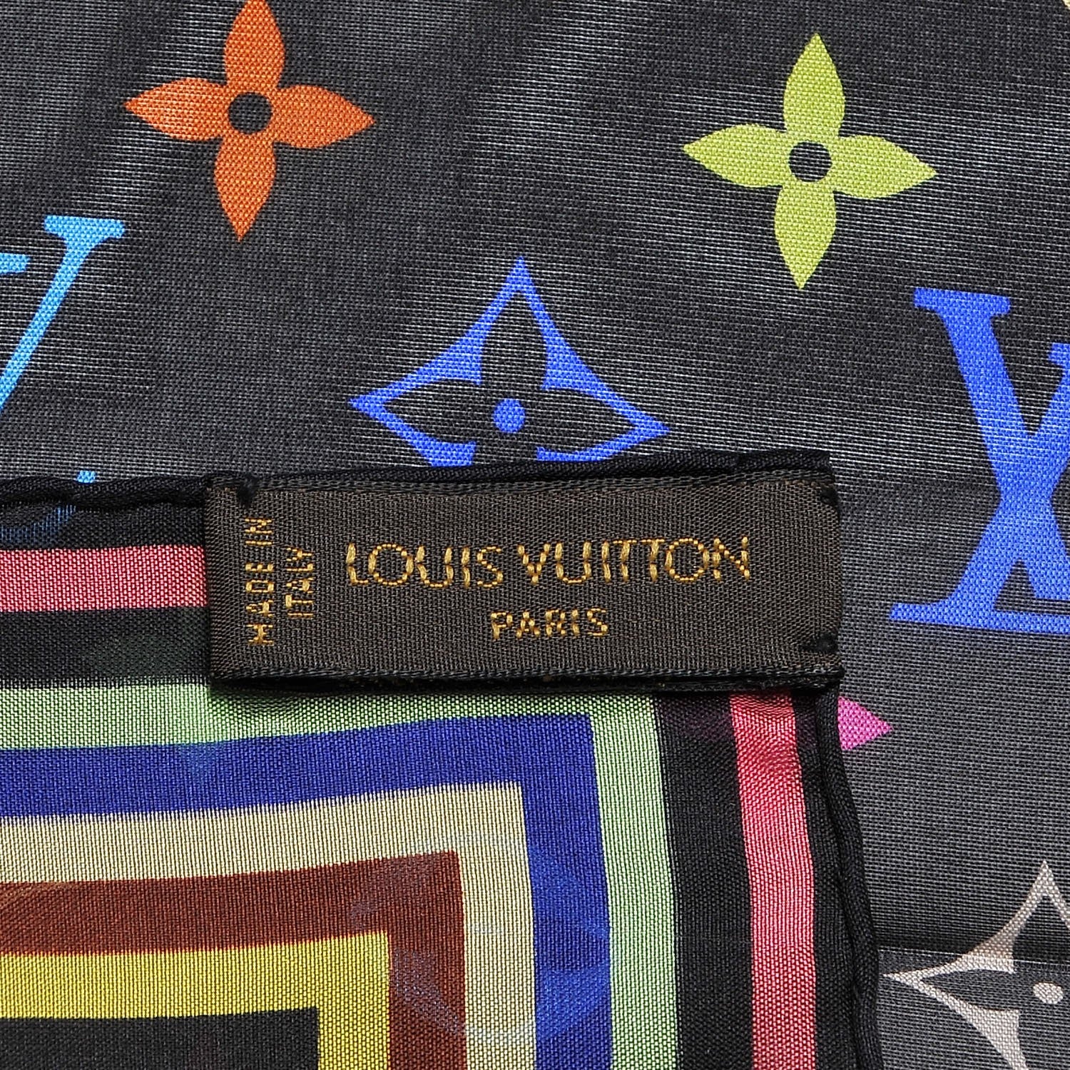 Louis Vuitton Silk Multicolor Scarf Black 4 of 5