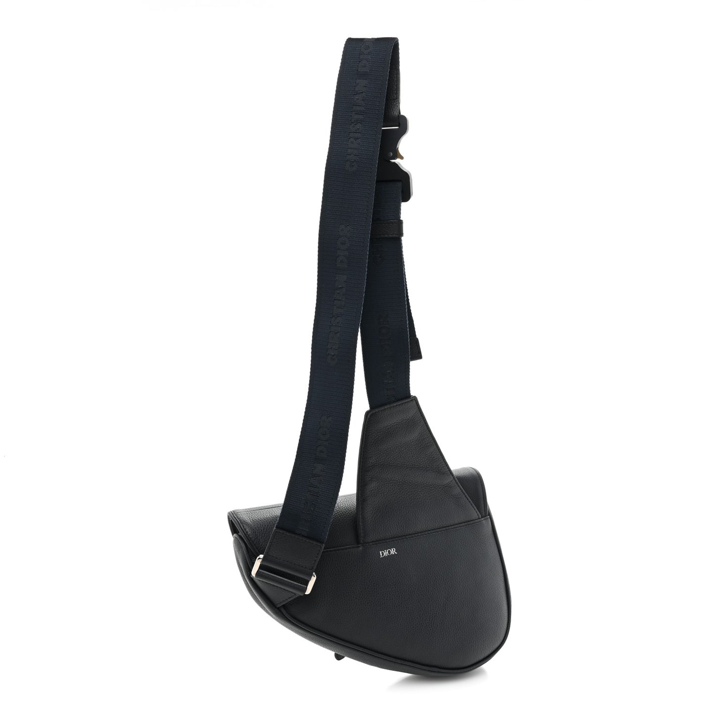 Grained Calfskin Saddle Bag Navy Blue