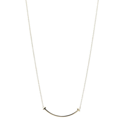 Tiffany 18K Yellow Gold Small T Smile Pendant Necklace 1 of 4