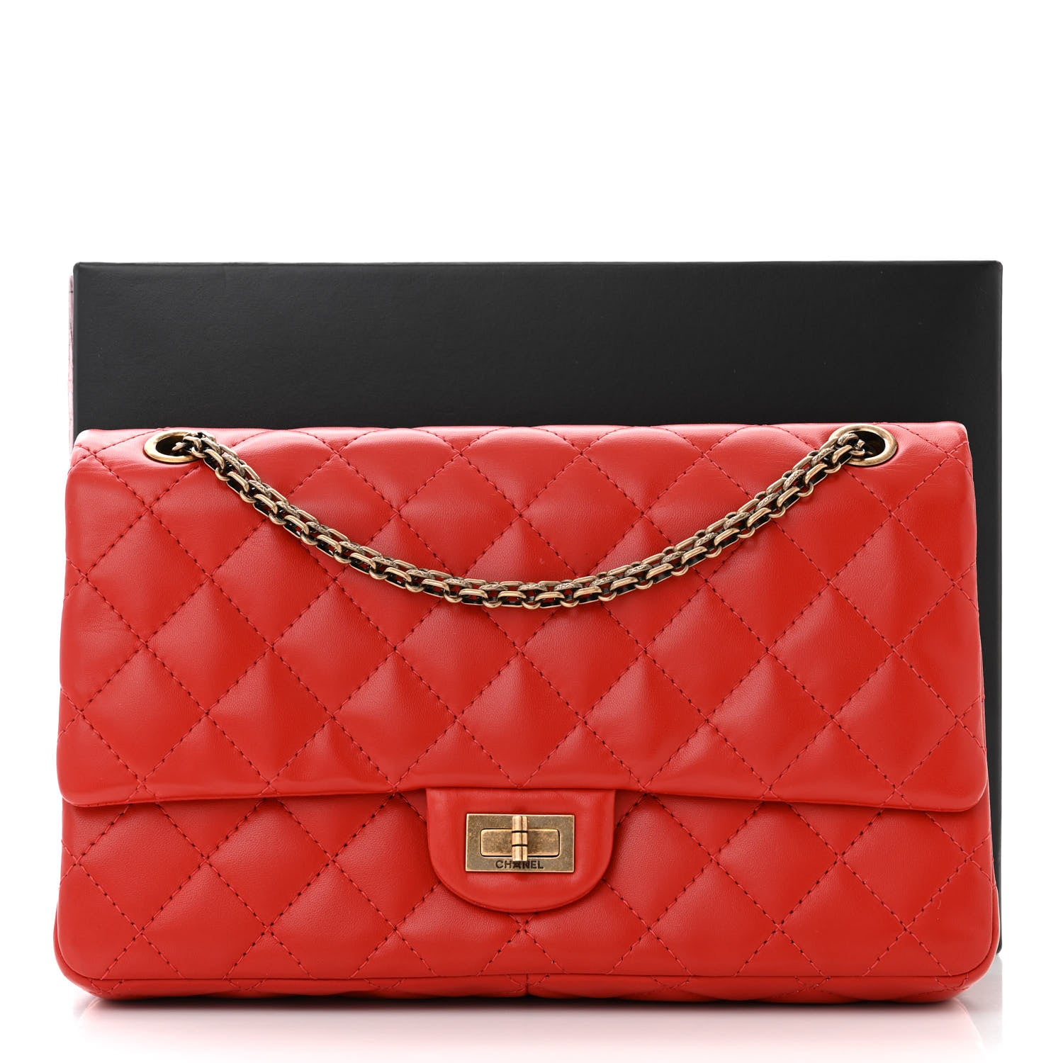 Chanel Lambskin Quilted 2.55 Reissue 226 Flap Red 11 of 11
