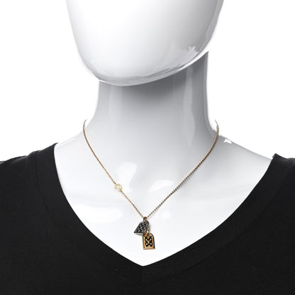Louis Vuitton Nanogram Name Tag Necklace Gold 2 of 5