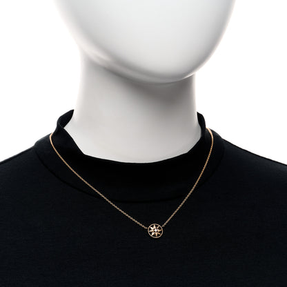 Christian Dior 18K Rose Gold Diamond Black Onyx Rose Des Vents Necklace 2 of 6