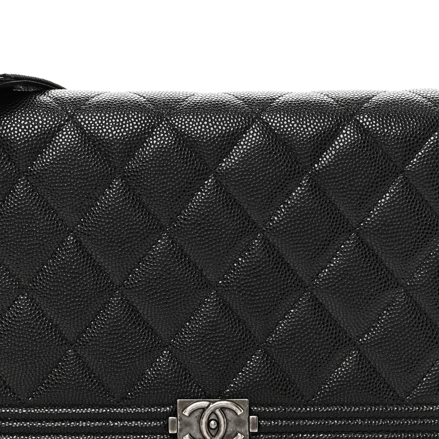 Caviar Quilted Boy Wallet On Chain WOC Black