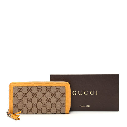 Gucci Monogram Bamboo Tassel Zip Around Wallet Yellow 8 of 8