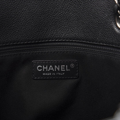 Chanel Metallic Grained Calfskin Woven Chain Large Shopping Bag Black 6 of 10