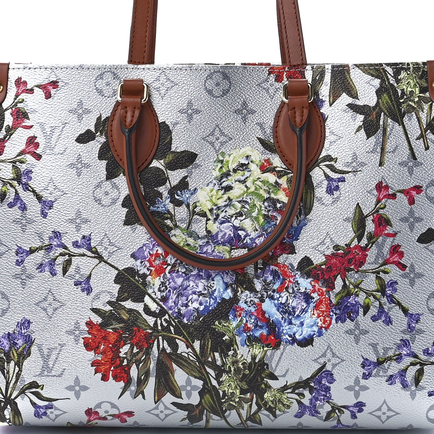 Louis Vuitton Metallic Monogram LV Garden OnTheGo MM Silver 7 of 10