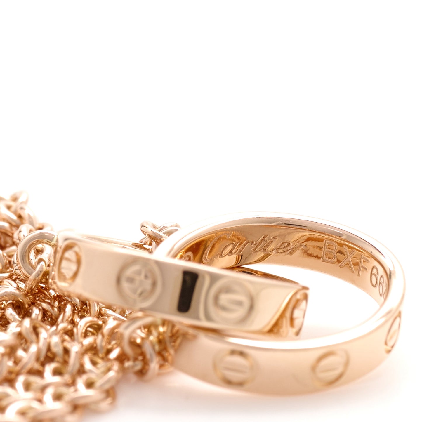 18K Pink Gold Interlocking LOVE Necklace