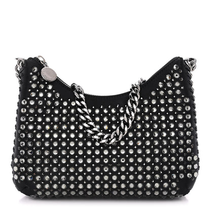 Stella McCartney Nylon Crystal Mini Falabella Zipped Shoulder Bag Black 1 of 11