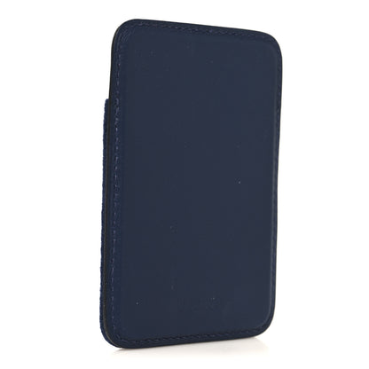 Hermes Feutre Swift Embroidered Allo! MagSafe Card Holder Bleu Navy Multicolore 3 of 6