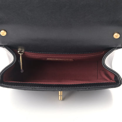 Chanel Lambskin Quilted Small Chain Infinity Top Handle Flap Black 5 of 10