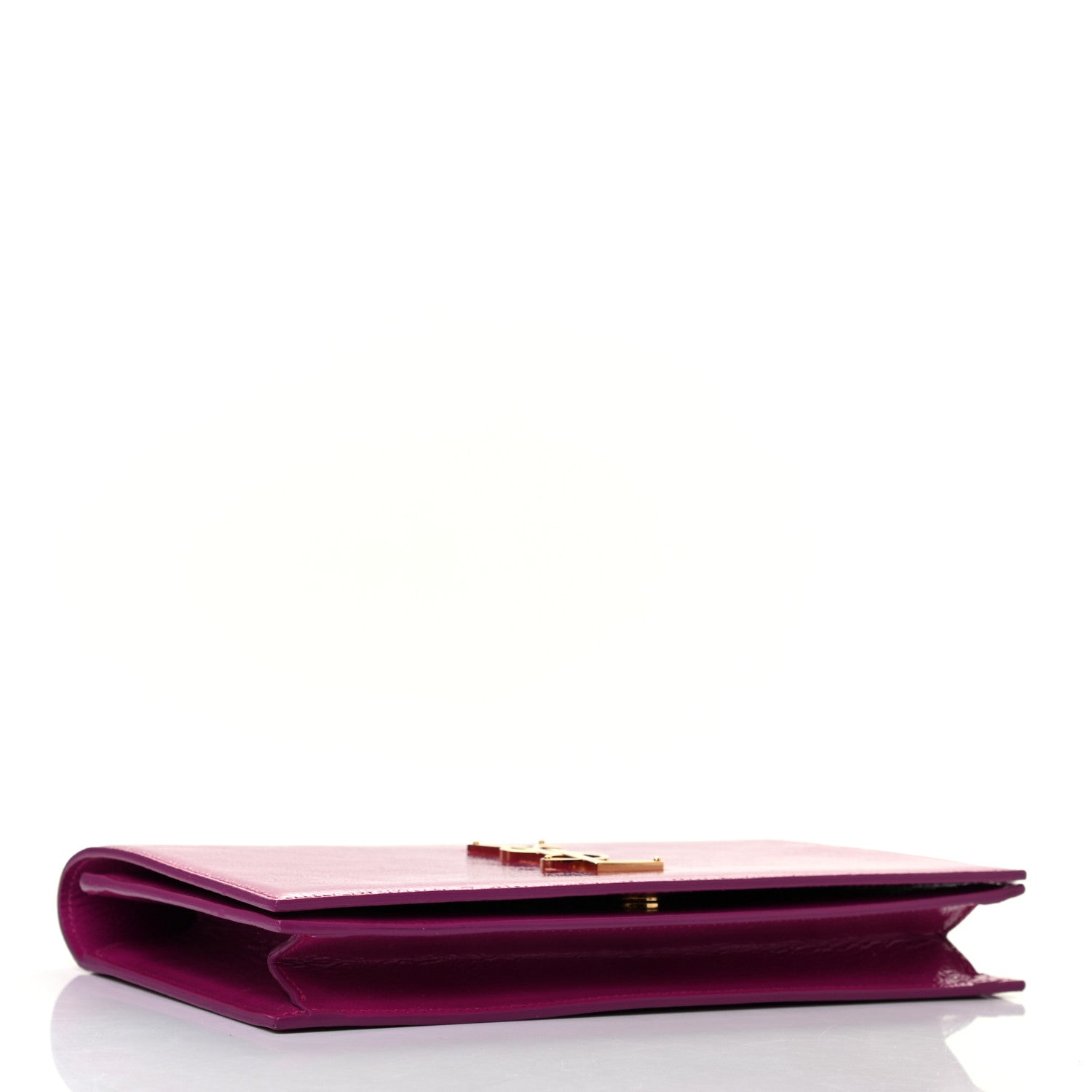 Saint Laurent Textured Patent Classic Monogram Kate Clutch Electric Pink 4 of 8