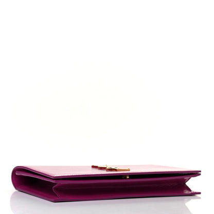 Saint Laurent Textured Patent Classic Monogram Kate Clutch Electric Pink 4 of 8