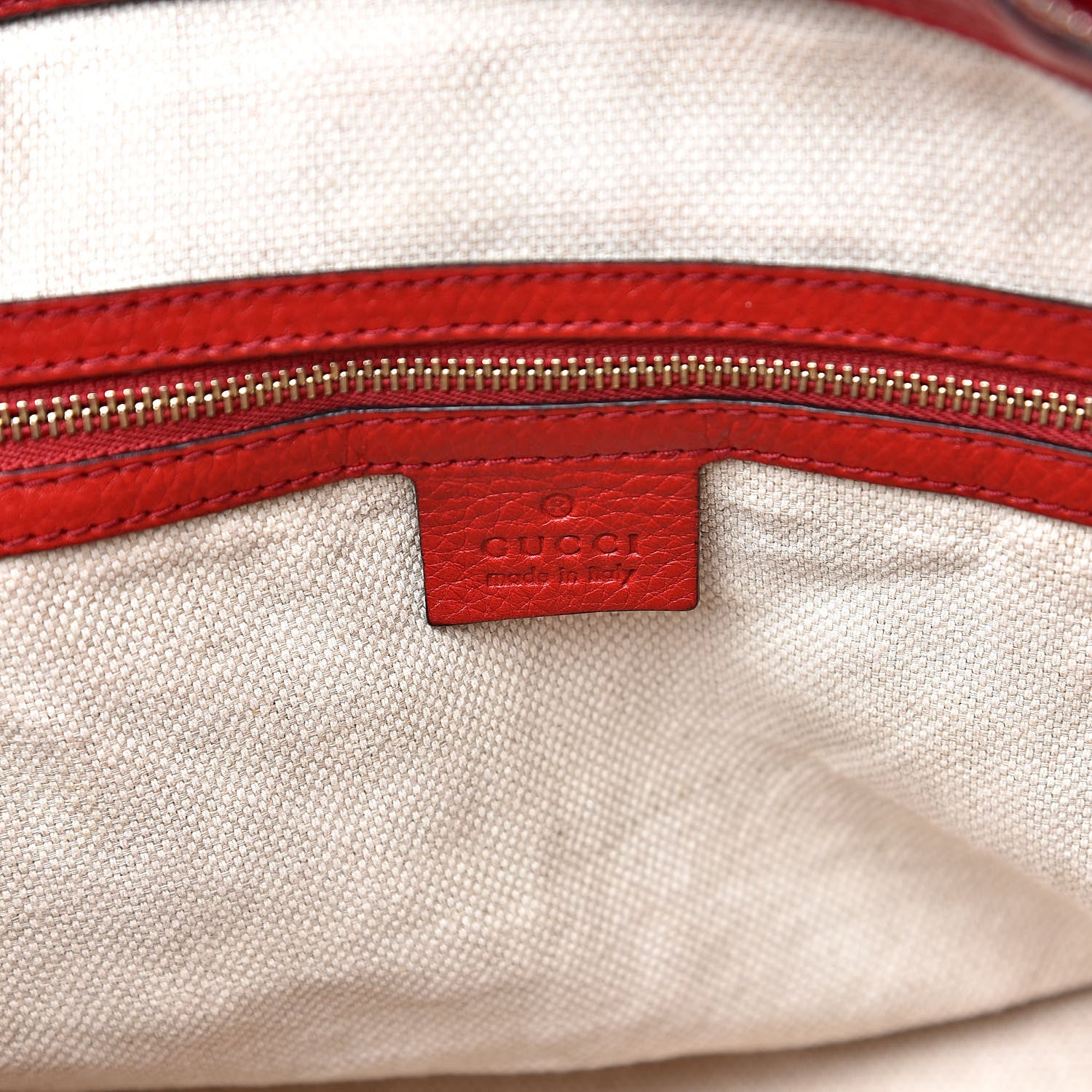 Gucci Pebbled Calfskin Small Soho Top Handle Bag Red 6 of 24