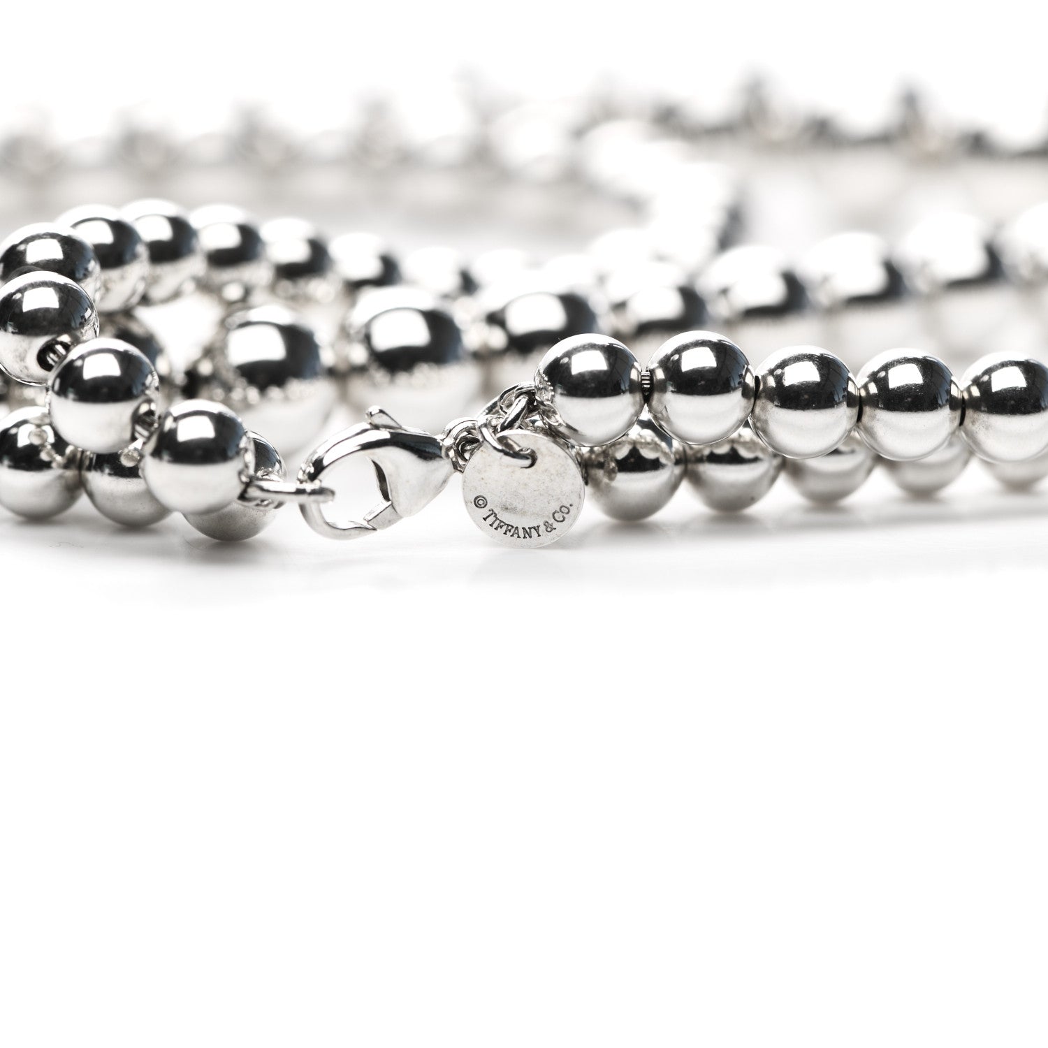 Tiffany Sterling Silver HardWear Graduated Ball Two-Row Necklace 5 of 6