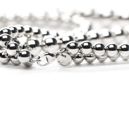 Tiffany Sterling Silver HardWear Graduated Ball Two-Row Necklace 5 of 6