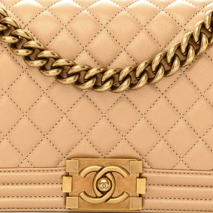 Chanel Metallic Calfskin Quilted Medium Boy Flap Gold 8 of 12