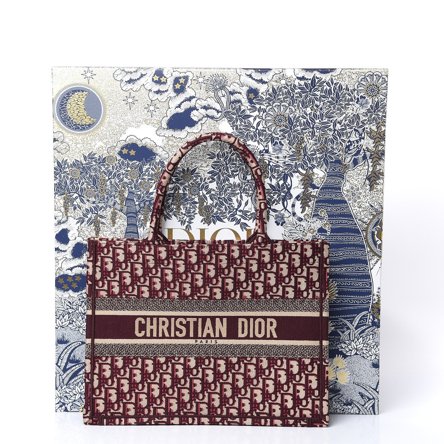 Christian Dior Oblique Medium Book Tote Burgundy Multicolor 15 of 15