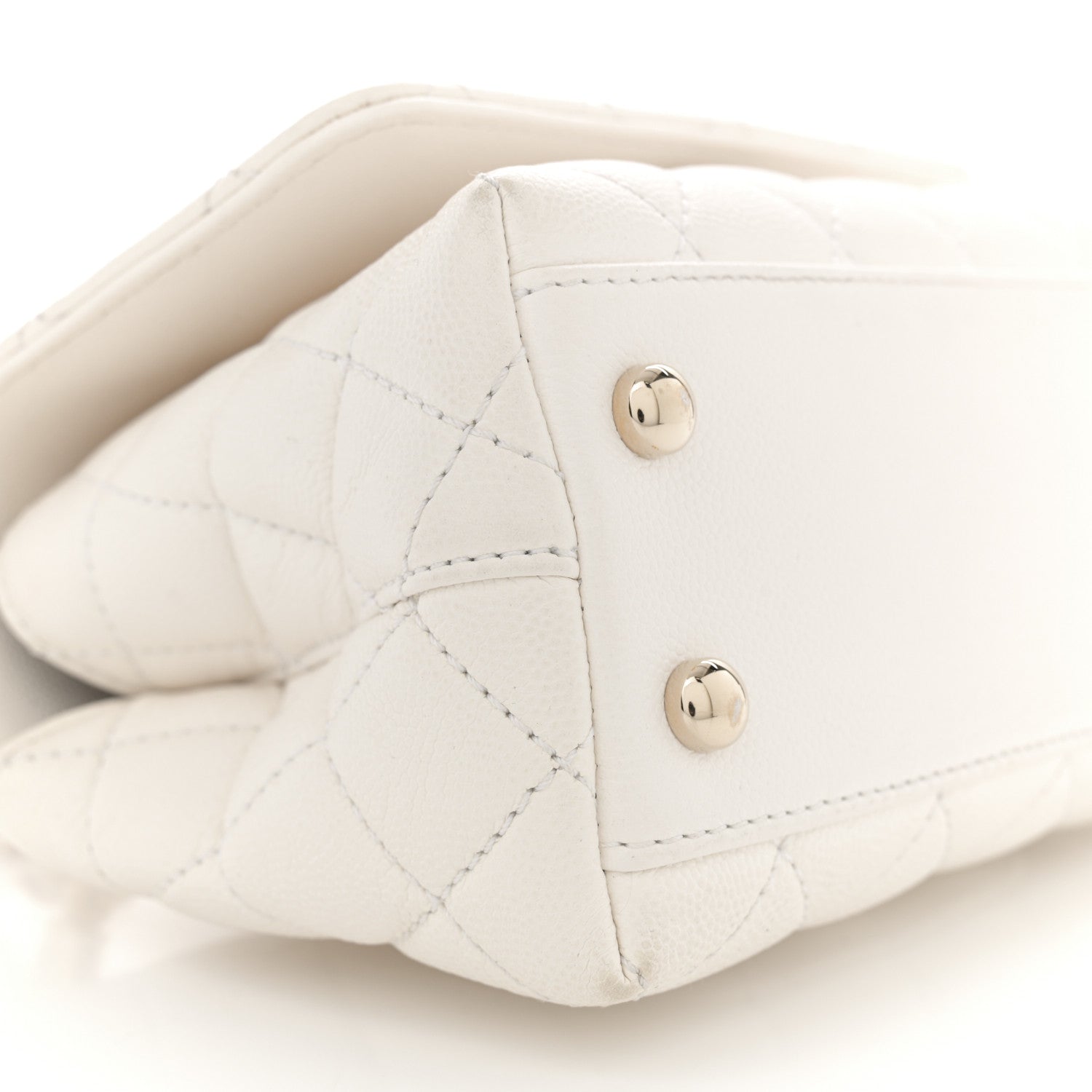 Chanel Caviar Quilted Extra Mini Coco Handle Flap White 9 of 14