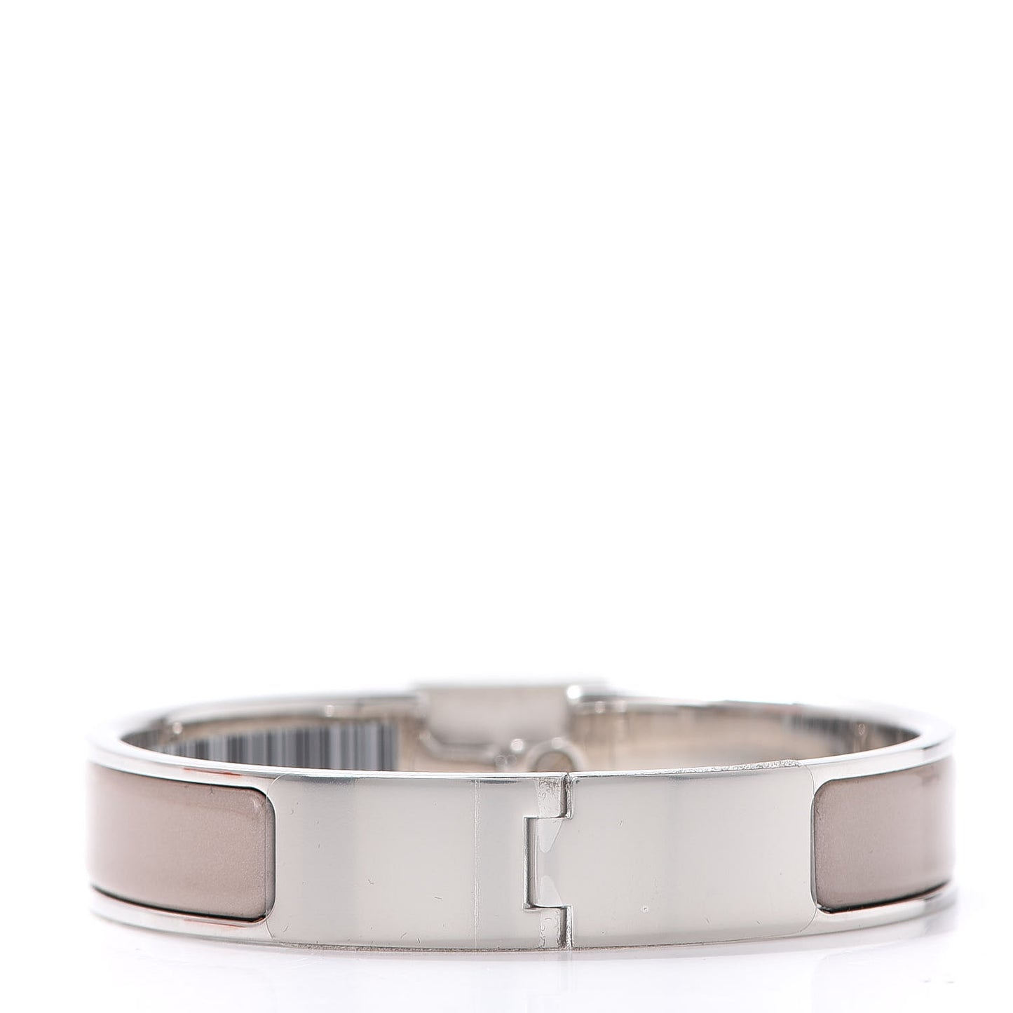 Enamel Narrow Clic Cadenas Bracelet PM Marron Glace
