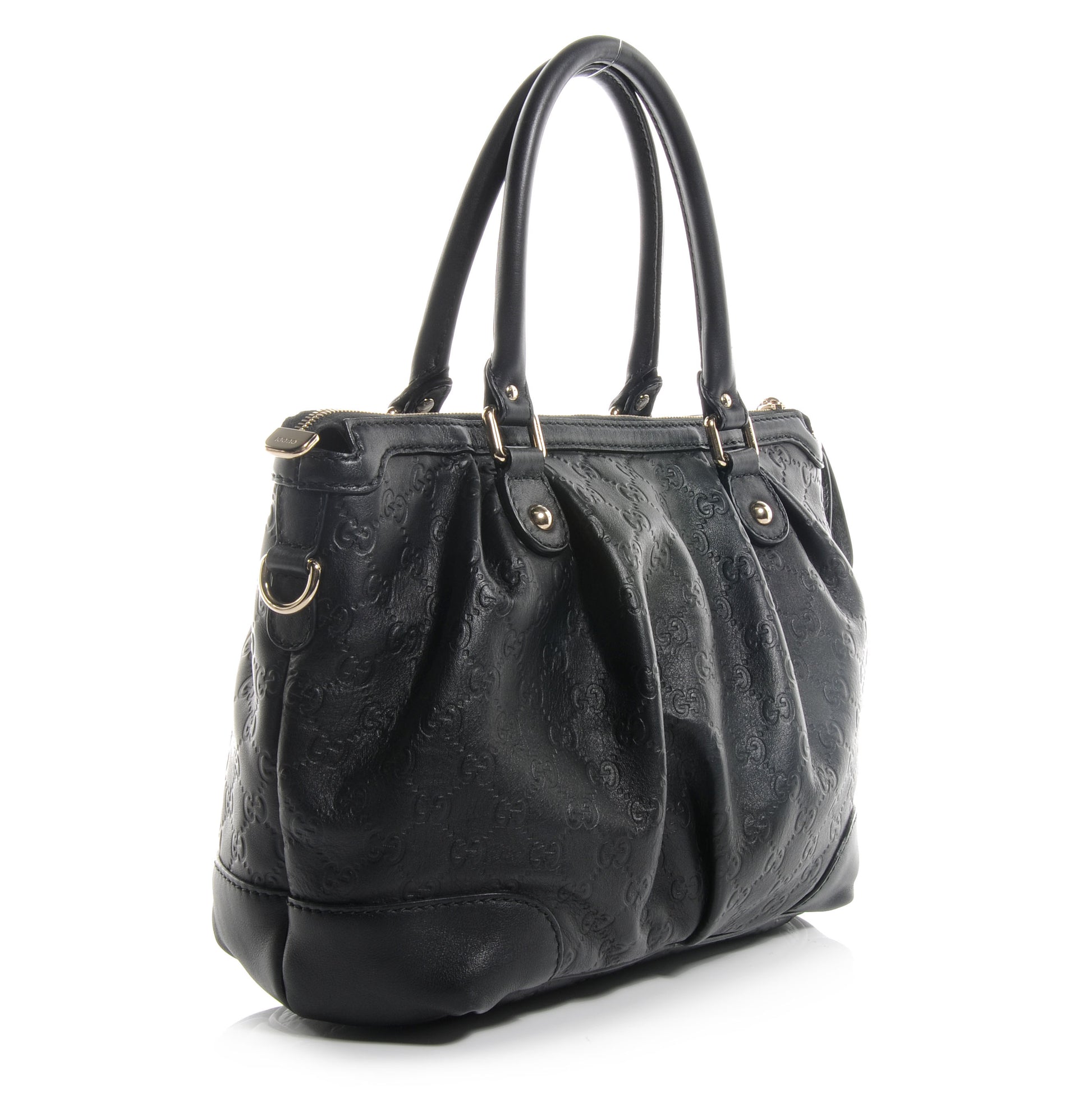 Gucci Guccissima Medium Sukey Top Handle Bag Black 3 of 9