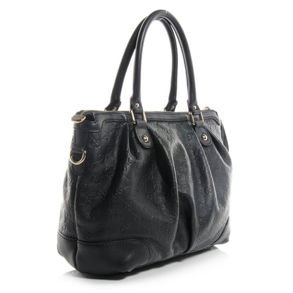 Gucci Guccissima Medium Sukey Top Handle Bag Black 3 of 9