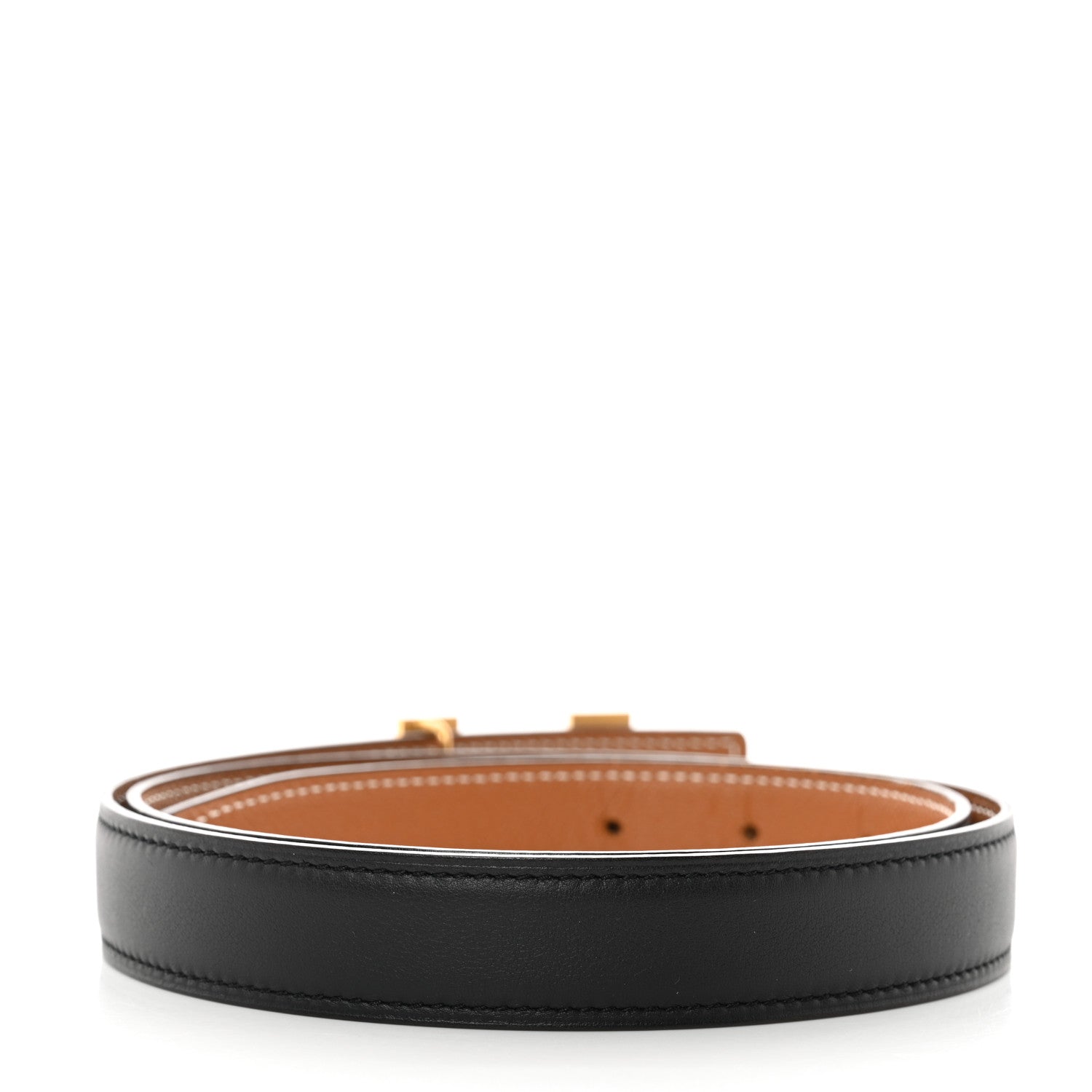Hermes Box Togo 32mm H Belt 80 Black Gold 2 of 9