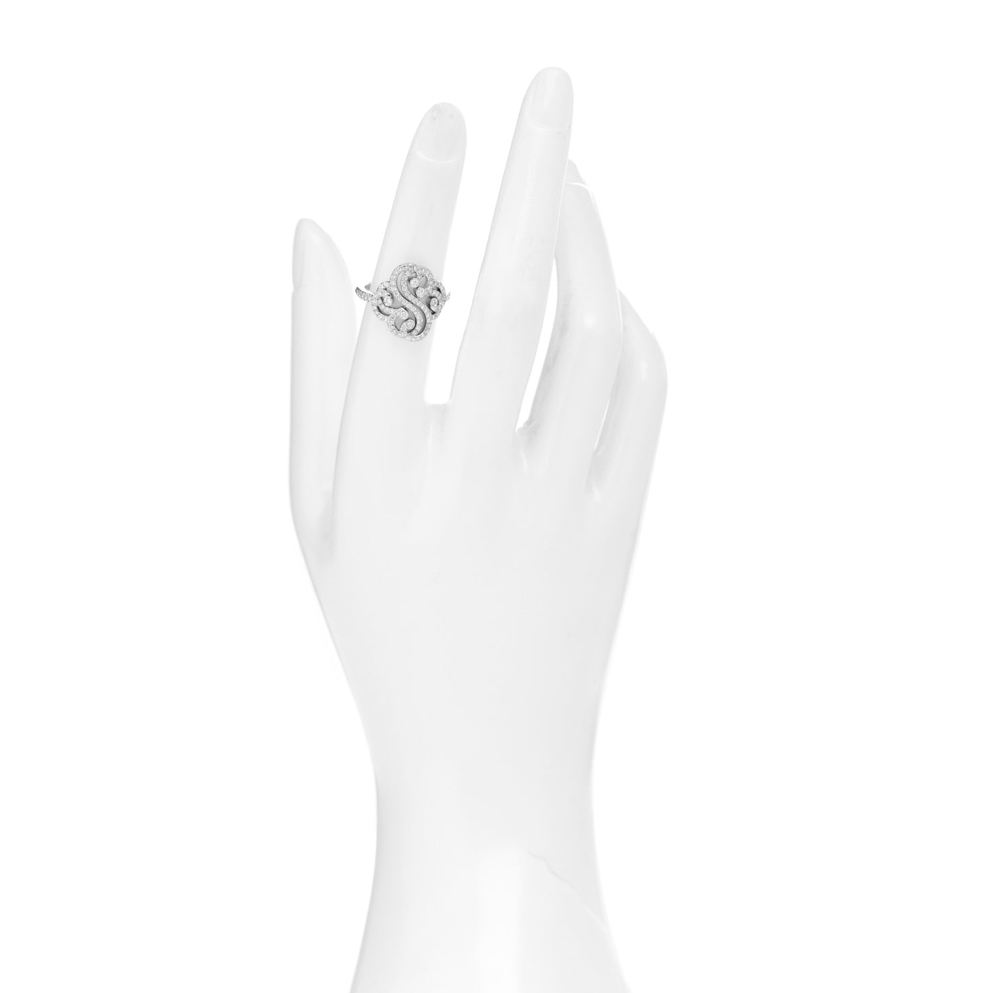 Platinum Diamond Enchant Double Heart Ring 52 6