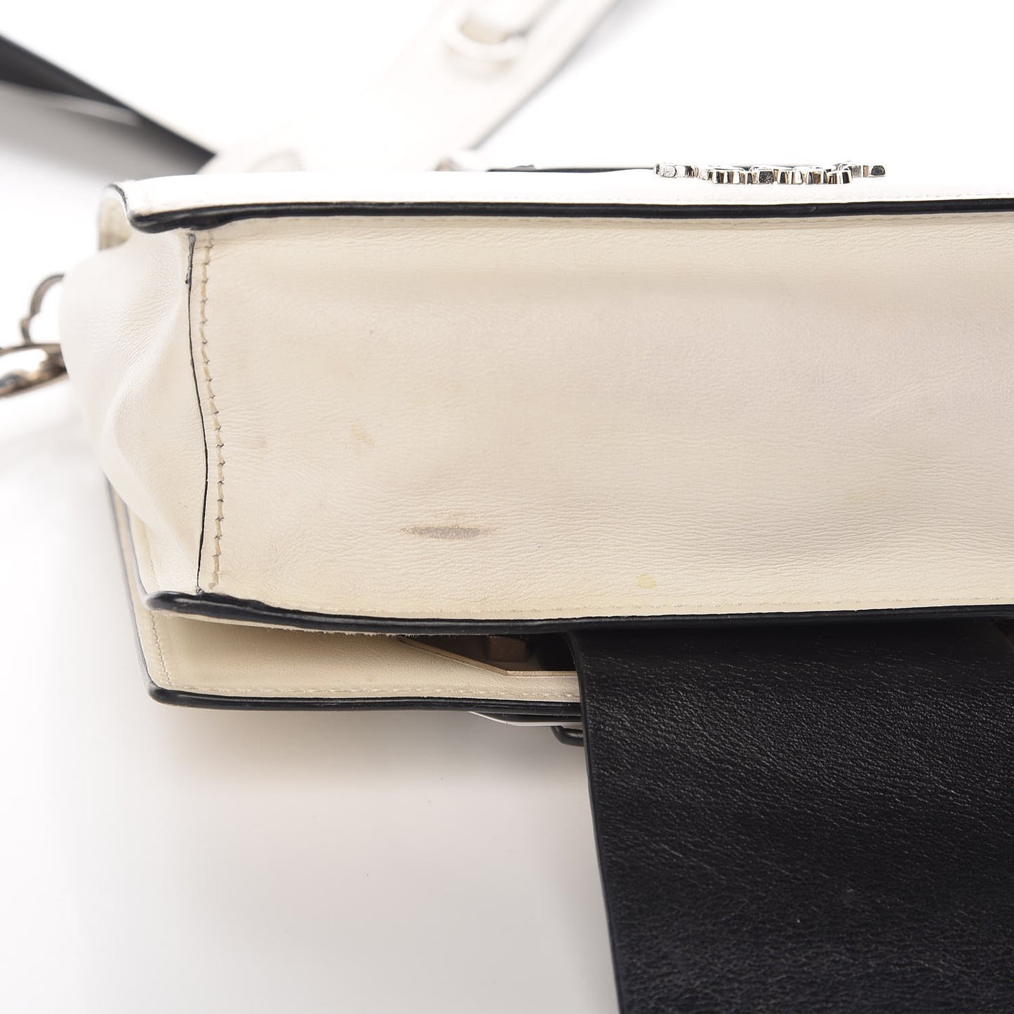 City Calf Plex Ribbon Bag White Black