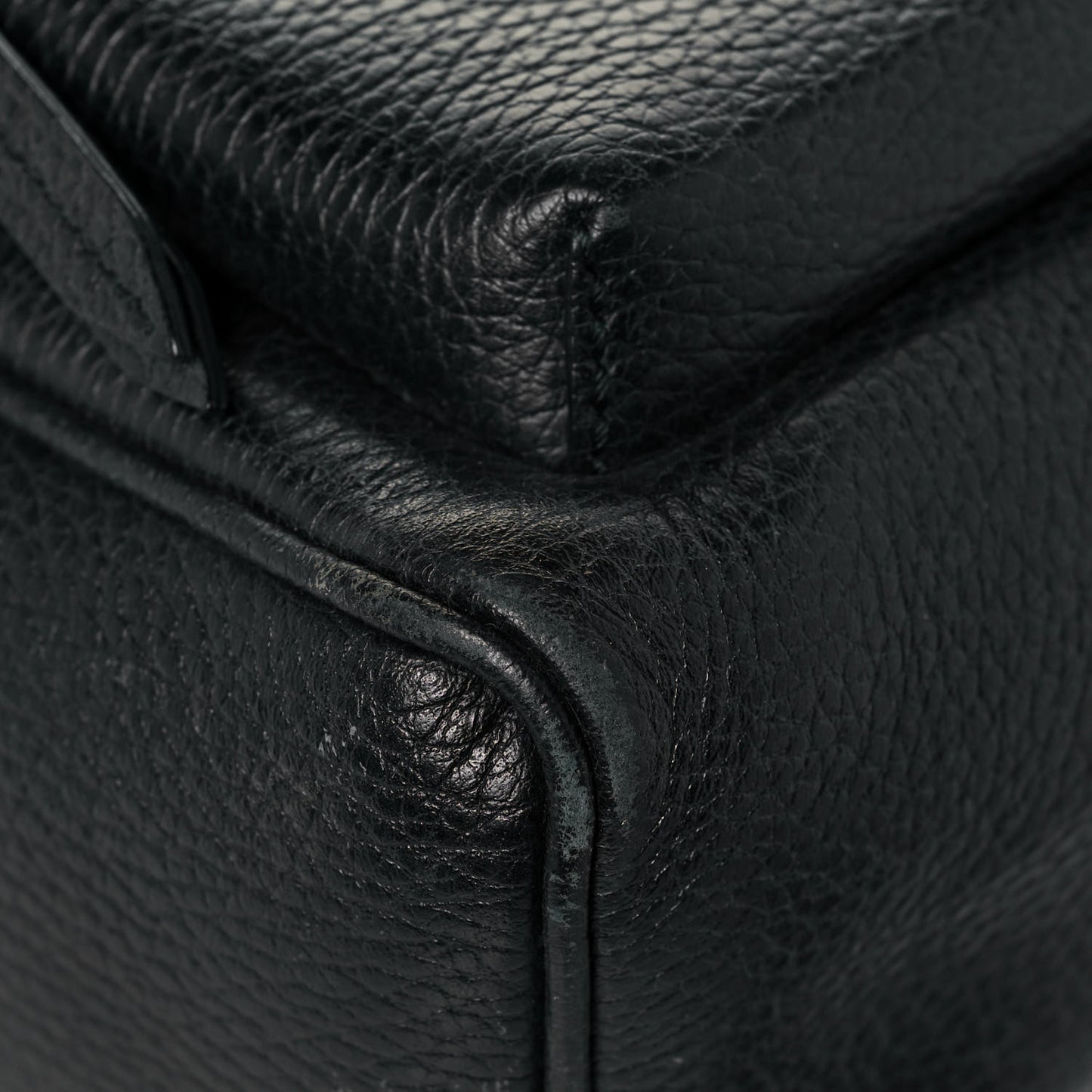 Pebbled Calfskin Soho Chain Backpack Black
