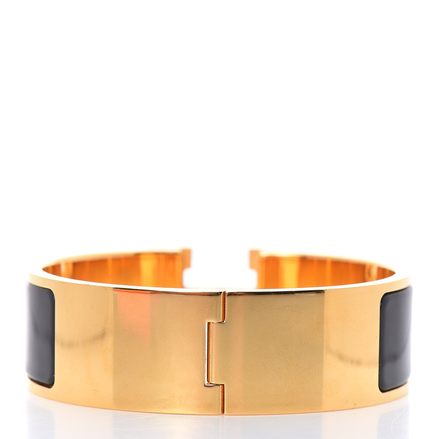 Hermes Enamel Wide Clic Clac H Bracelet GM Black 3 of 5