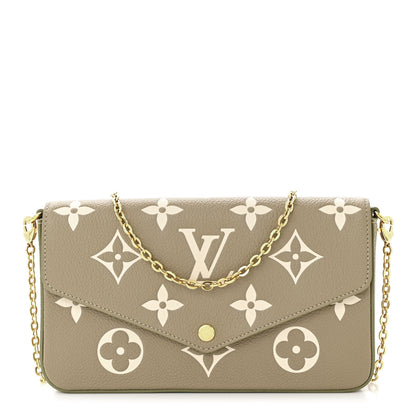 Louis Vuitton Empreinte Monogram Giant Felicie Pochette Tourterelle Creme 1 of 10