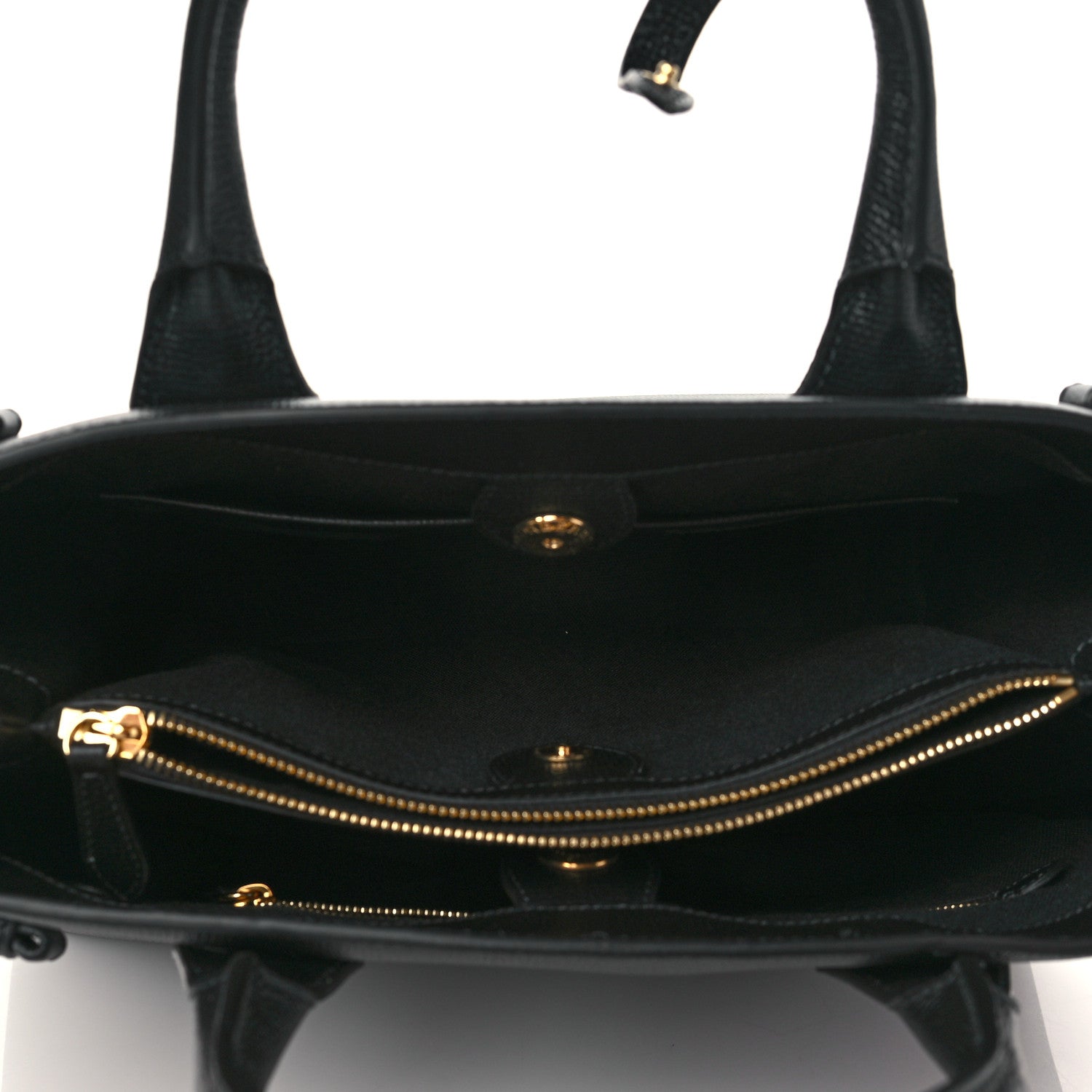 Burberry Grainy Calfskin House Check Medium Banner Tote Black 4 of 8