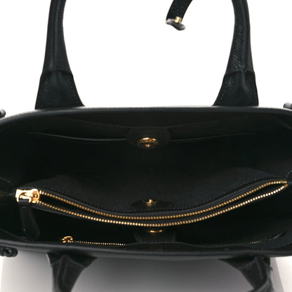 Burberry Grainy Calfskin House Check Medium Banner Tote Black 4 of 8