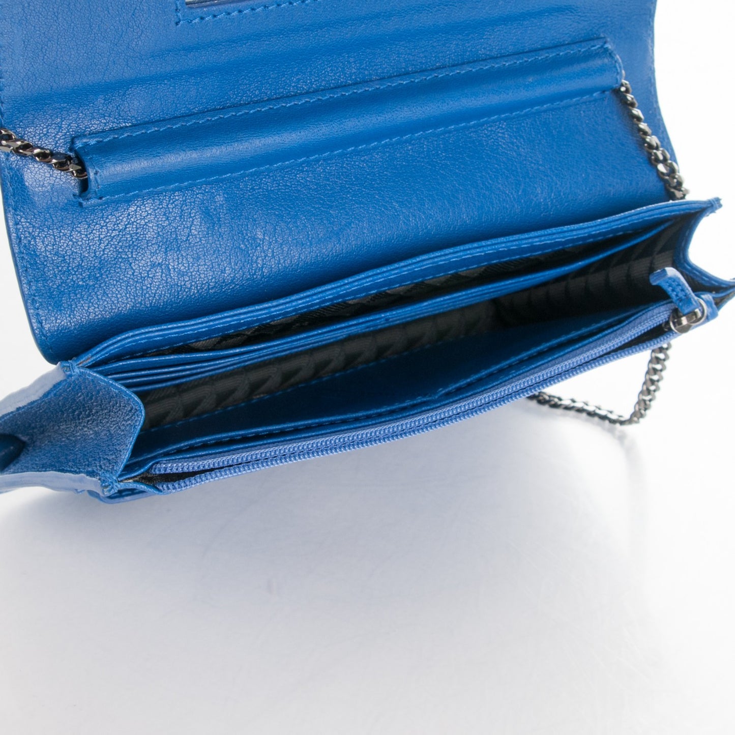 Lambskin Large PS1 Chain Wallet Royal Blue