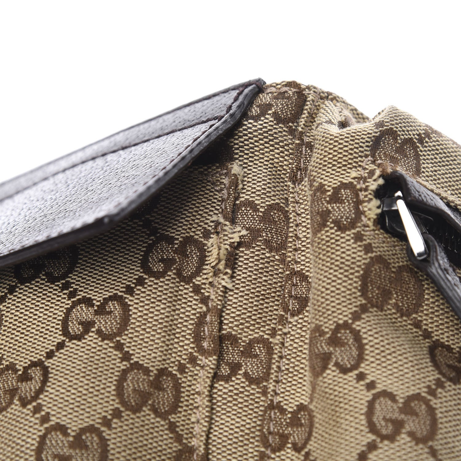 Gucci GG Monogram Web Double Pocket Belt Bag Dark Brown 13 of 16