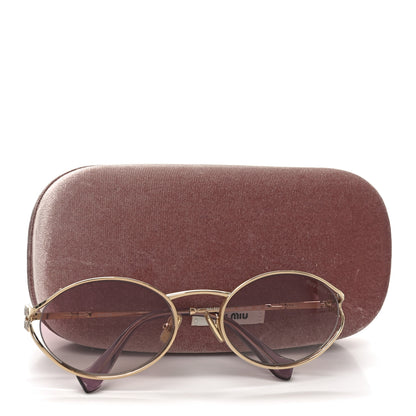 Miu Miu Metal Oval Sunglasses SMU52Y Gold 7 of 7