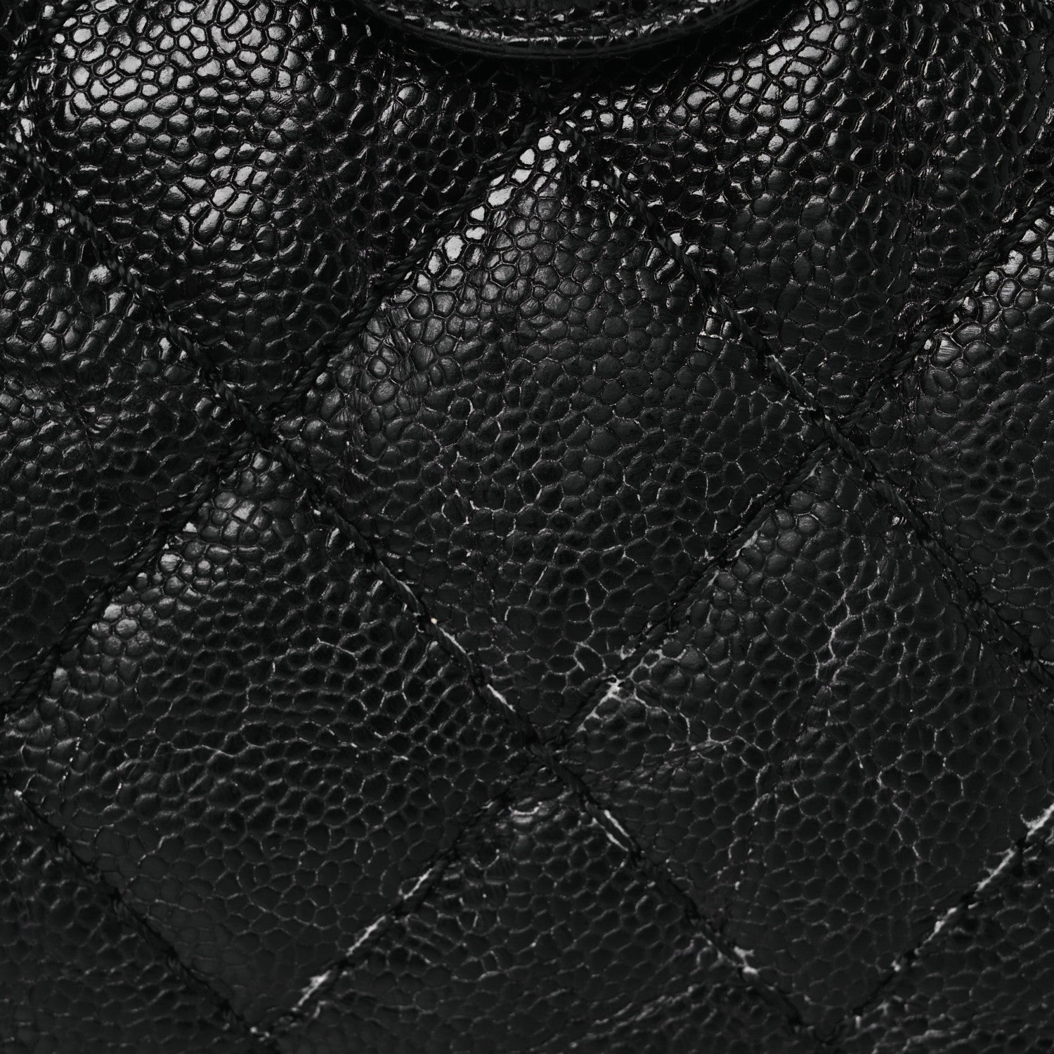 Chanel Crumpled Grained Calfskin Quilted Coco Pleats Clutch Black 8 of 12