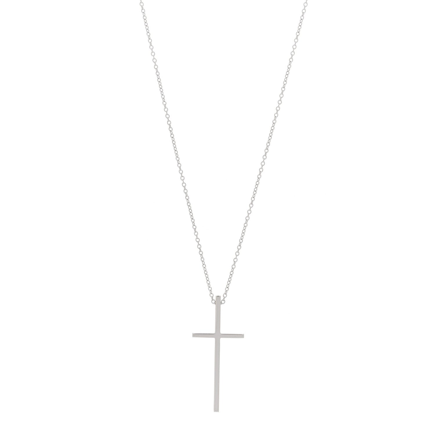 Tiffany 18K White Gold Metro Cross Pendant Necklace 1 of 4