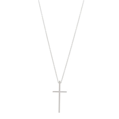 Tiffany 18K White Gold Metro Cross Pendant Necklace 1 of 4