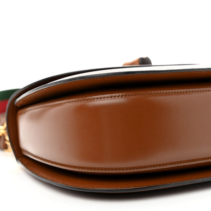 Gucci Boarded Dyana Lux Calfskin Web Medium Bamboo 1947 Top Handle Bag Brown 9 of 11