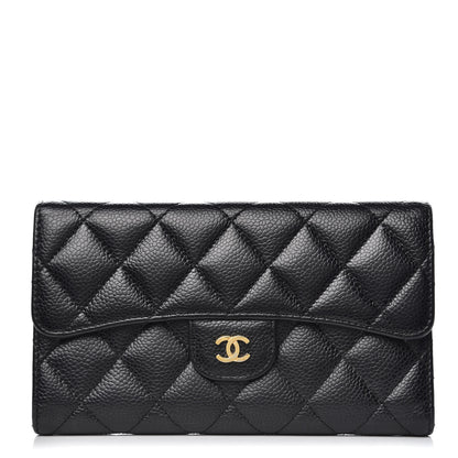 Chanel Caviar Quilted Large Flap Wallet Black 1 of 11