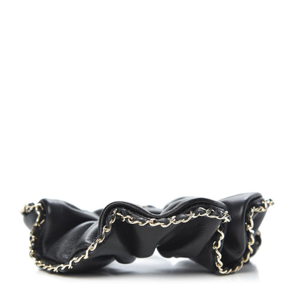 Chanel Lambskin Chain CC Hair Scrunchie Black Gold 2 of 5