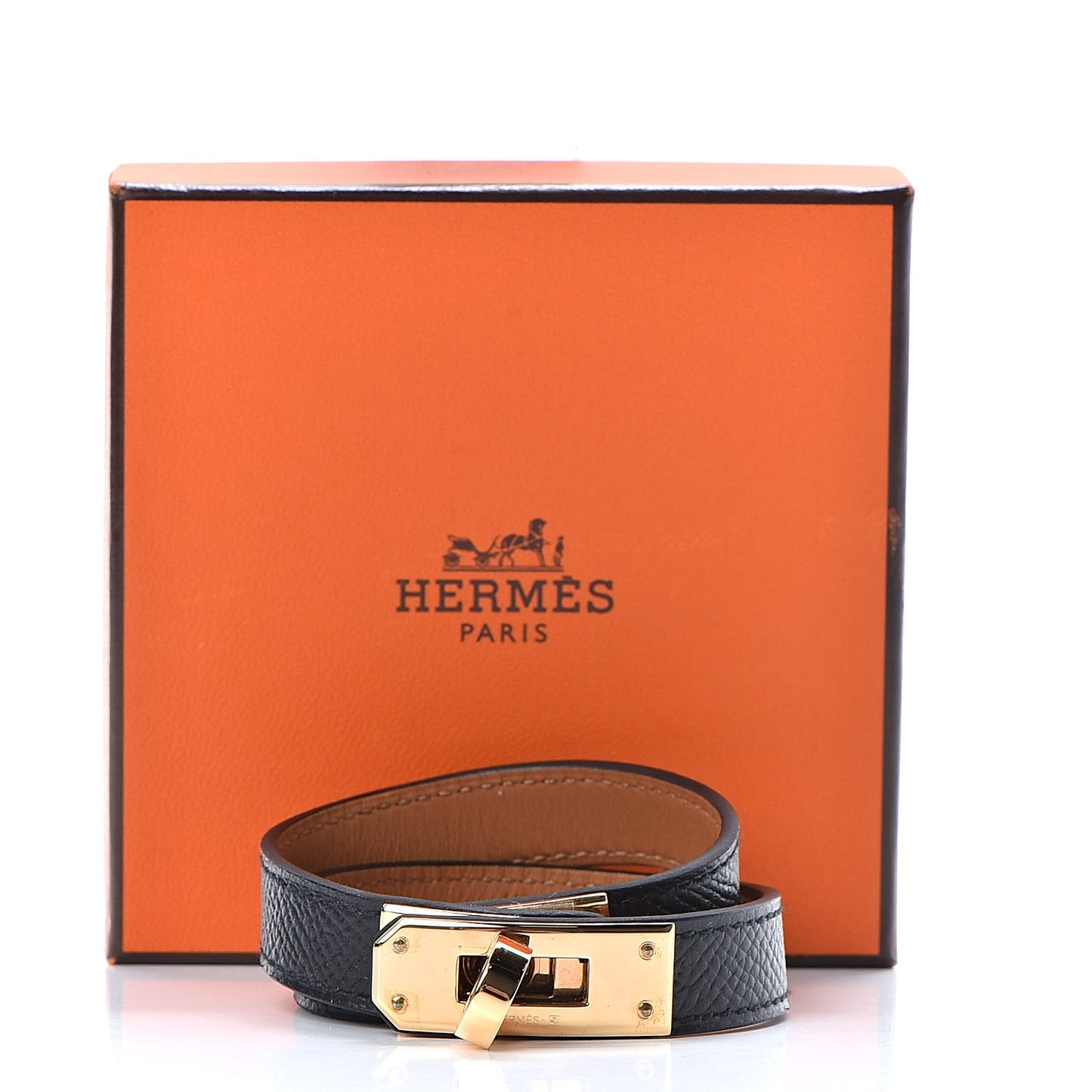 Epsom Kelly Double Tour Bracelet XS Black